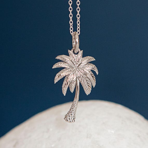 Palm tree necklace silver discount