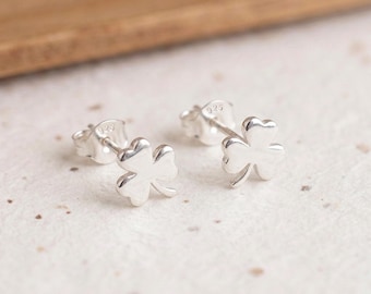 Shamrock Stud Earrings in Sterling Silver