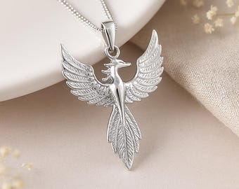 Personalised Sterling Silver Phoenix Necklace