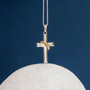 Sterling Silver Halo Cross Necklace