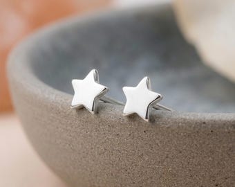Personalised Tiny Star Stud Earrings in Sterling Silver
