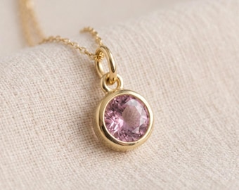 Tiny Personalised June Alexandrite Birthstone Pendant Necklace In Gold Plated Sterling Silver