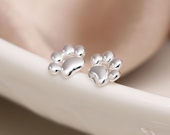 Sterling Silver Cat Paw Stud Earrings