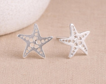 Sterling Silver Dotty Starfish Stud Earrings – 8mm