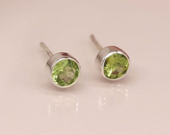 Sterling Silver Peridot Stud Earrings