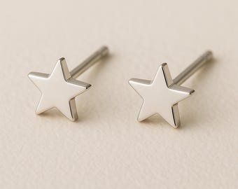 Girls Sterling Silver Star Stud Earrings