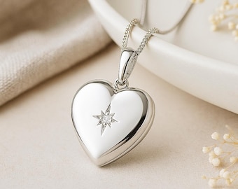 Personalised Twinkling Sterling Silver Heart Locket