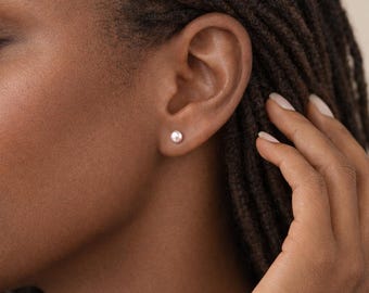 Sterling Silver Pink Freshwater Pearl Micro Stud Earrings – 3mm