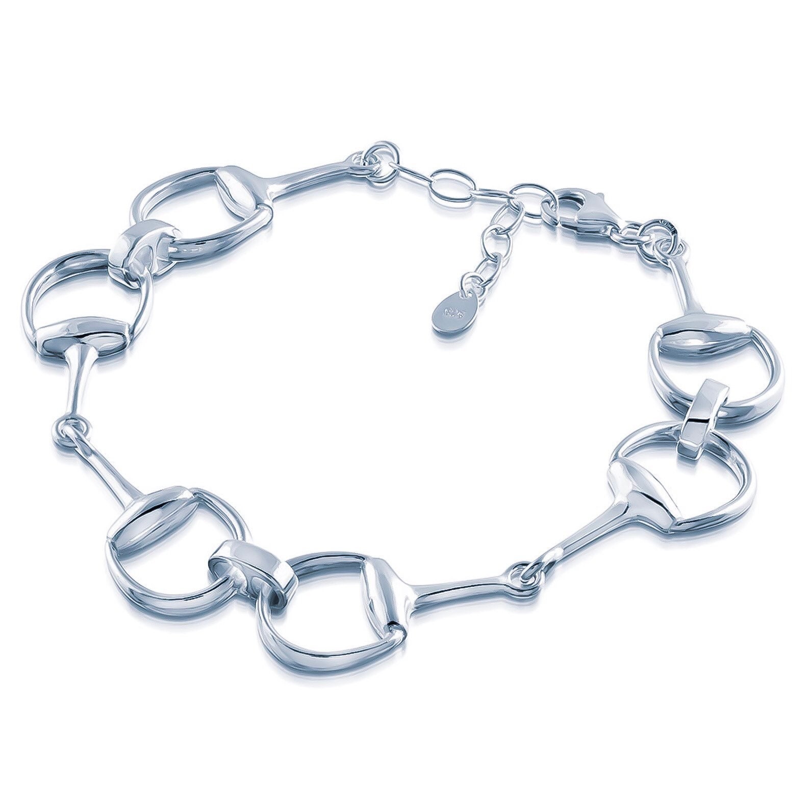 Personalized Sterling Silver Horse Bit Bracelet for Girls or Women