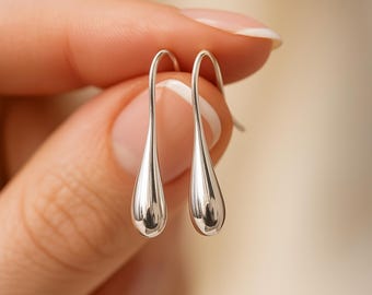 Molten Sterling Silver Drop Earrings