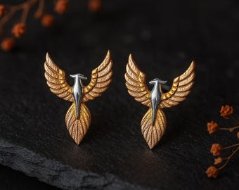 Sterling Silver Phoenix Stud Earrings