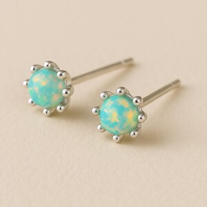 925 Sterlingsilber Grüner Opal Ohrstecker