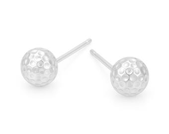 Sterling Silver Hammered Ball Stud Earrings – 6mm