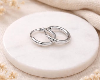 Sterling Silver Mini Sleeper Hoop Earrings – 10mm