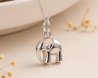 Personalised Tiny Sterling Silver Elephant Necklace For Girls