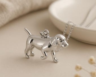 Personalised Sterling Silver Labrador Necklace