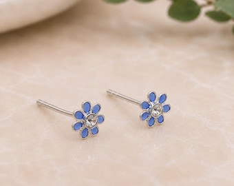 Small Sterling Silver Forget Me Not Stud Earrings