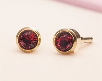 18ct Gold Plated January Birthstone Stud Earrings