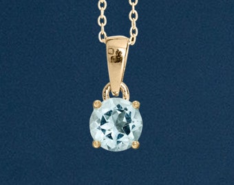 9ct Gold March Birthstone Necklace