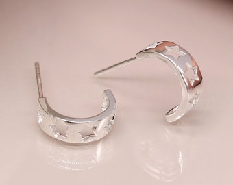 Sterling Silver Ear Cuff with Cut Out Stars