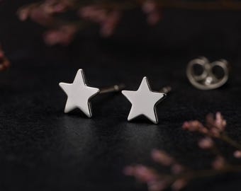 Girls Sterling Silver Star Stud Earrings