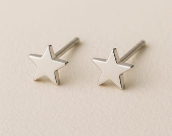 Silver Plated Star Stud Earrings
