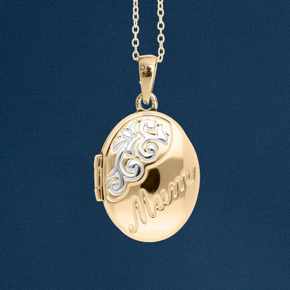 Personalised 9ct Mixed Yellow Gold Oval Mum Locket Etsy