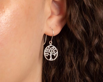 Sterling Silver Tree Of Life Earrings