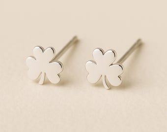 Sterling Silver Lucky Clover Stud Earrings