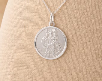 Personalised Sterling Silver St Christopher Pendant Necklace