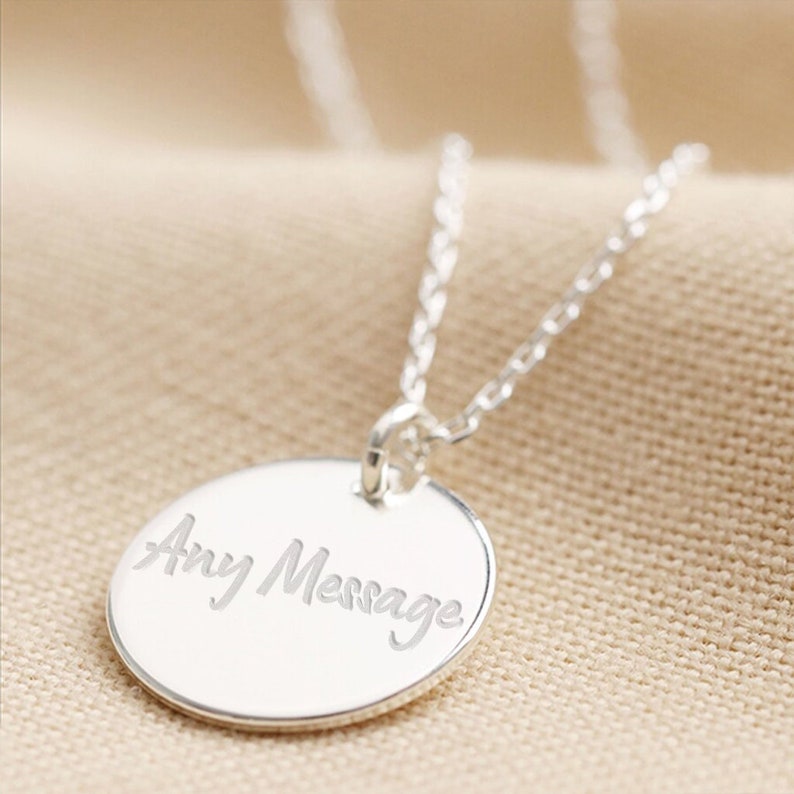 Personalised Sterling Silver Disc Necklace image 1
