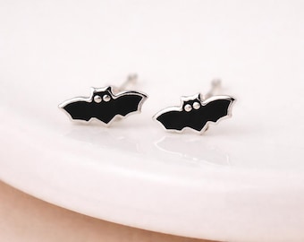 Sterling Silver Bat Stud Earrings – 8mm x 4mm