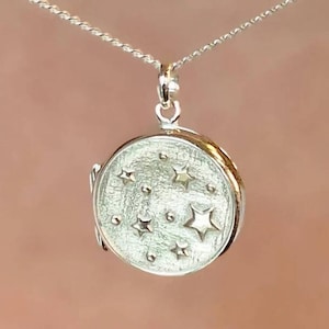 Personalised Sterling Silver Galaxy Star Locket