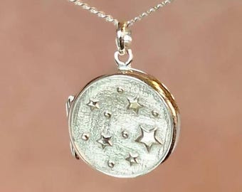 Personalised Sterling Silver Galaxy Star Locket