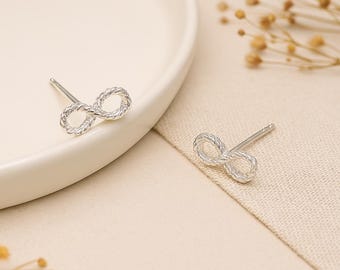 Sterling Silver Infinity Stud Earrings
