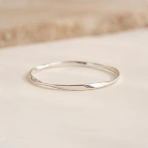 Soft Twist Bangle in Sterling Silver
