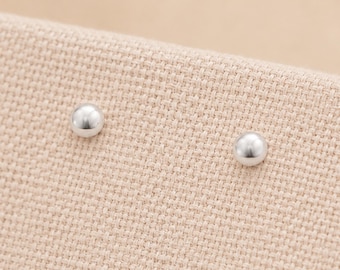 3mm Sterling Silver Ball Stud Earrings