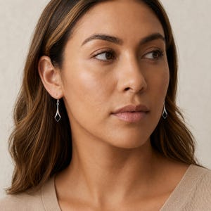 Black Onyx Diamond Drop Earrings in Sterling Silver