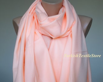 Chal de pashmina color melocotón Bufanda color melocotón Chal envolvente color melocotón Bufanda de pashmina pastel Regalo para damas de honor Chal de boda color melocotón Chal de dama de honor color melocotón