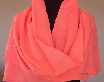 Soft Neon Pink Pashmina Pink Wrap Pink Shawl Pink Scarf Pink Boho Shawl Pink Bohemian Wrap Pink Wedding Shawl Pink Bridesmaids Shawl