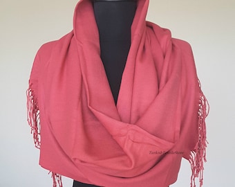 Bufanda chal de pashmina rosa baya, regalo para damas de honor, chal rosa para invitadas de boda, para dama de honor, para novia