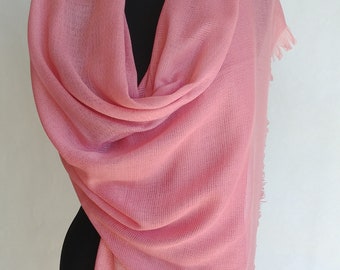 Dusty Rose Scarf Very Fine Turkish Cotton Shawl Dusty Rose Summer Scarf with two weaving patterns Dusty Pink Scarf