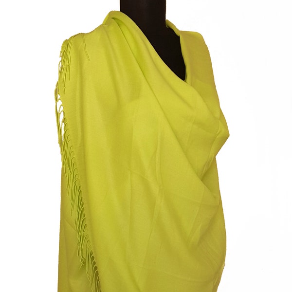 Lime Green Pashmina Lime Green Scarf Lime Green Shawl Lime Green Wrap Lime Green Scarf Lime Bridesmaids Gift Lime Wedding Shawl