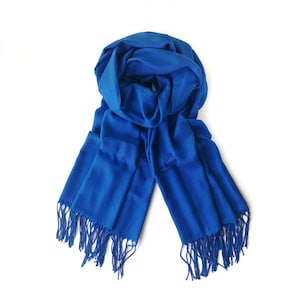 Cobalt Blue Pashmina Scarf Cobalt Shawl Cobalt Wrap Cobalt Scarf Cobalt Bridesmaids Gift Cobalt Wedding Shawl Bridesmaid Cobalt
