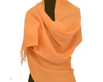 Orange Lightweight Pashmina Shawl Turkish Cotton Scarf Wedding Shawl Pashmina Scraf Soft Women's Scarves Shoulder Wrap Bridesmaid Fringe