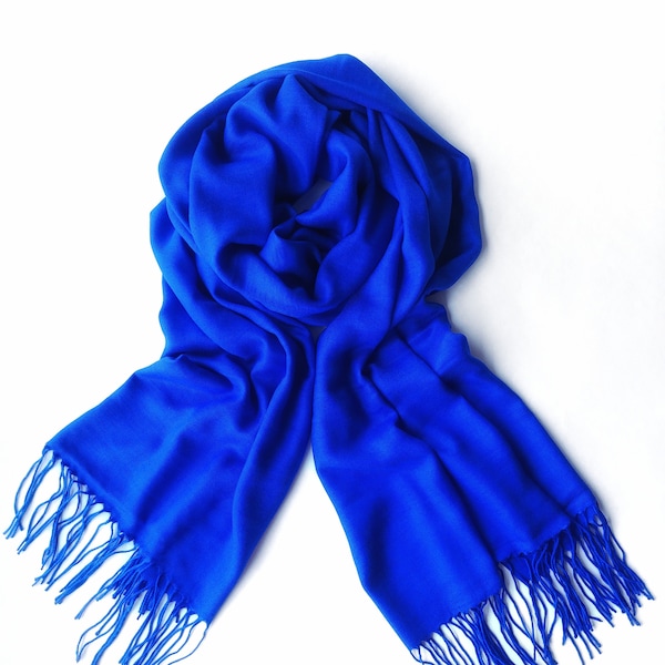 Königsblauer Pashmina Schal Blauer Schal Blau Wickelkönigsblau Schal Brautjungfer Geschenk Hochzeit Schal Brautjungfer Blau