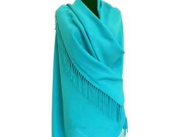 Sciarpa pashmina turchese, scialle turchese, scialle turchese, sciarpa turchese, regalo per damigelle d'onore, scialle turchese per matrimonio