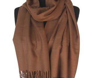 Sciarpa in pashmina color cioccolato, da uomo, da ospite di nozze, da damigella d'onore, unisex, regalo per lui e per lei, coprispalle da sposa, per la madre della sposa