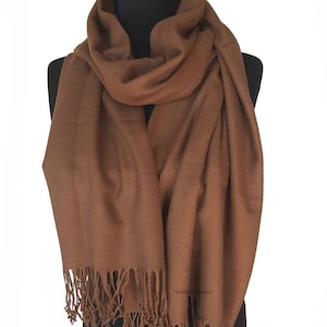 Chocolate Brown Pashmina Scarf Wedding Guest Mens Pashmina Wrap Bridesmaid Shawl Unisex Gift For Him Her Bridal Cover Up Mother Of The Bride