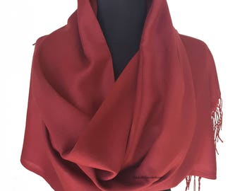 Scialle in pashmina bordeaux per matrimonio, sciarpa in pashmina bordeaux per damigella d'onore, regalo per damigella d'onore, scialle oversize bordeaux per damigella d'onore